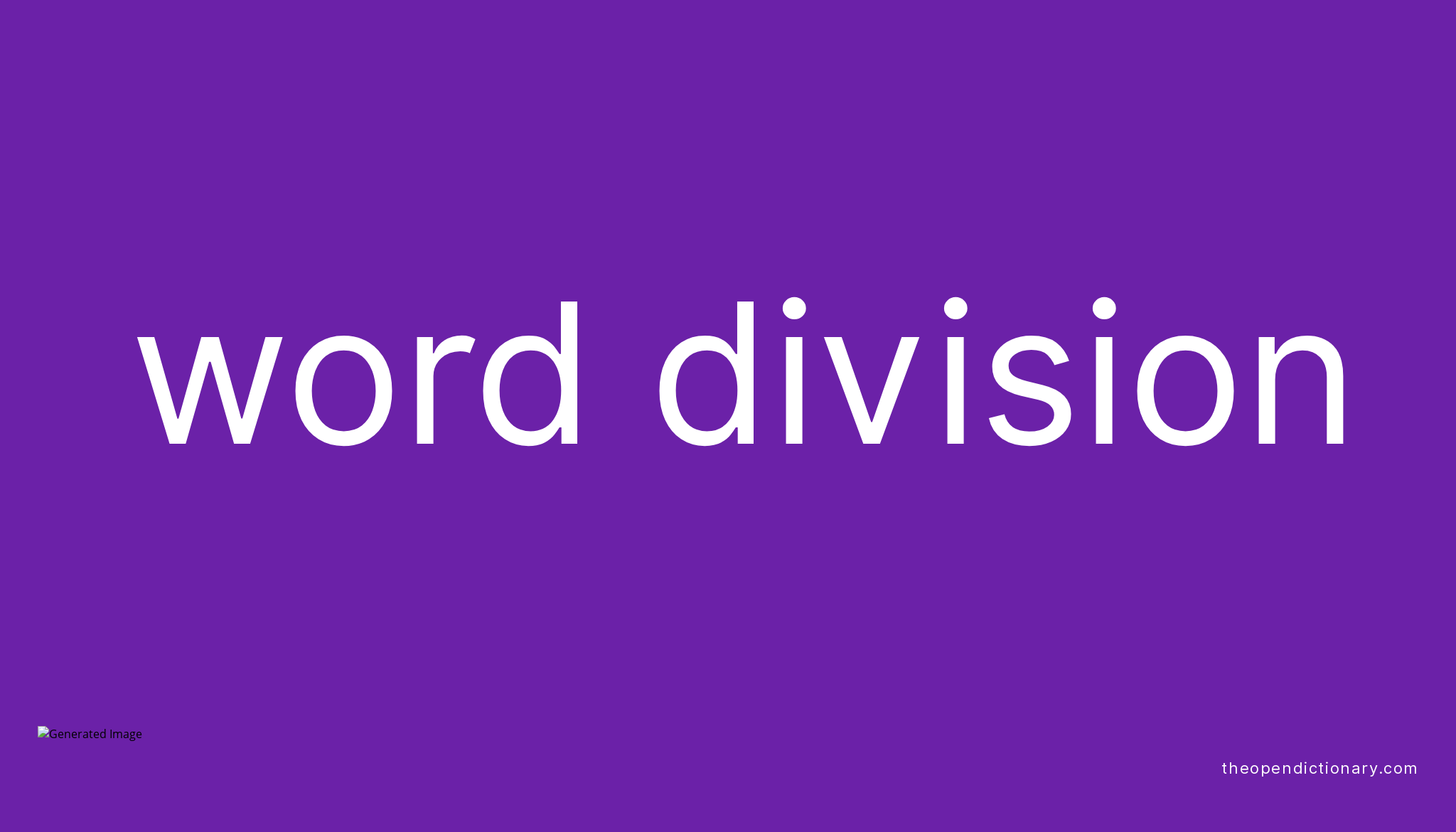 Third Division Meaning